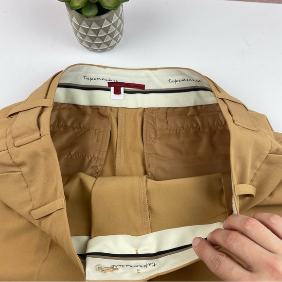 Anthropologie Tapemeasure Solid Tan Brown Capri Pants Women Size 10 - Picture 3 of 6